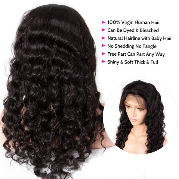 loose deep wave wig details