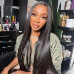 straight human hair glueless wig 9