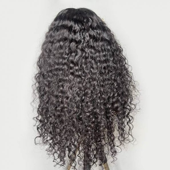 water wave human hair lace front wig