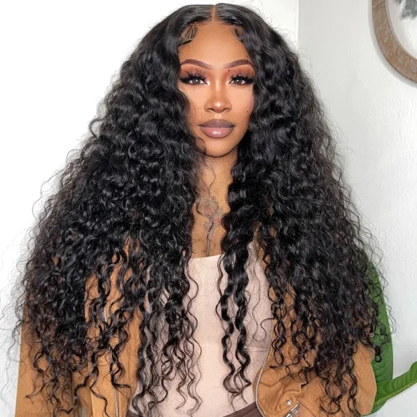 water wave human hair wig