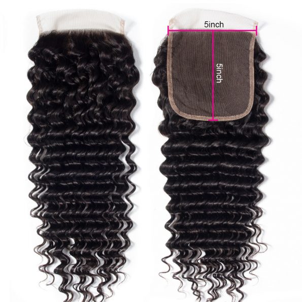 Virgin Deep Wave Human Hair 5X5 Lace Closure