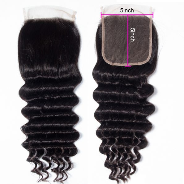 Virgin Loose Deep Wave Human Hair 5X5 Lace Closure