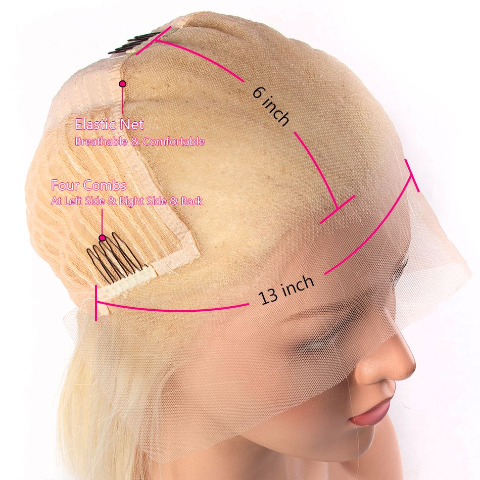 613 Blonde Brazilian Straight 13x6 Lace Closure Bob Wigs 2