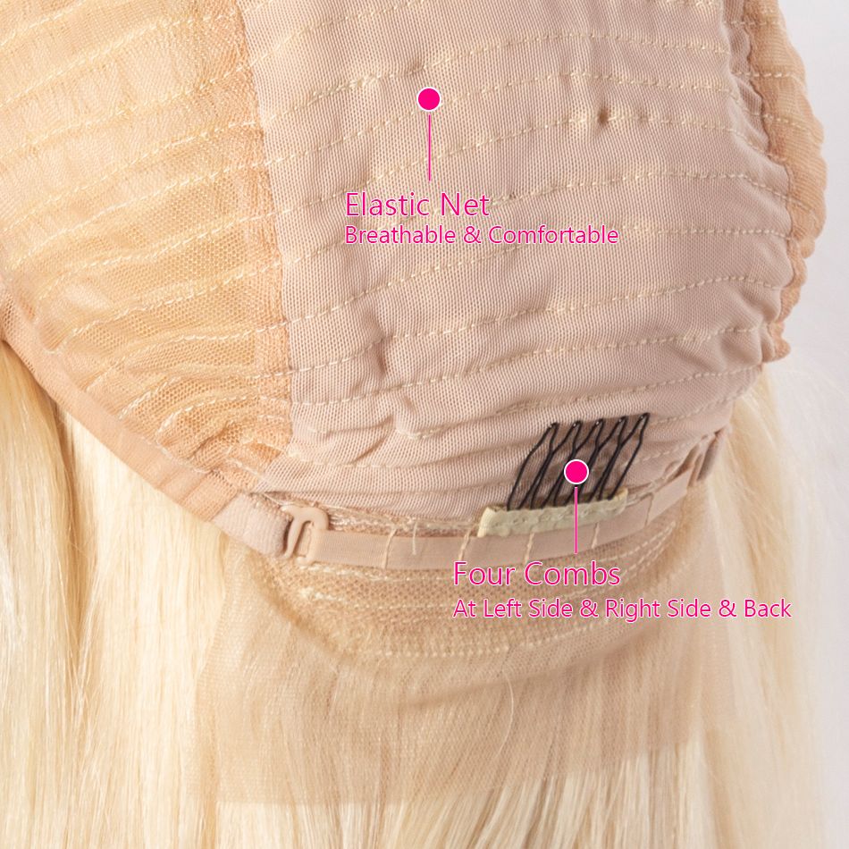 613 Blonde Brazilian Straight 13x6 Lace Closure Bob Wigs 3