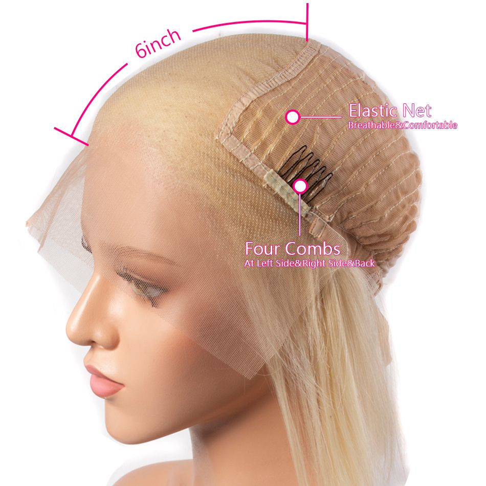 613 Blonde Brazilian Straight 13x6 Lace Closure Bob Wigs