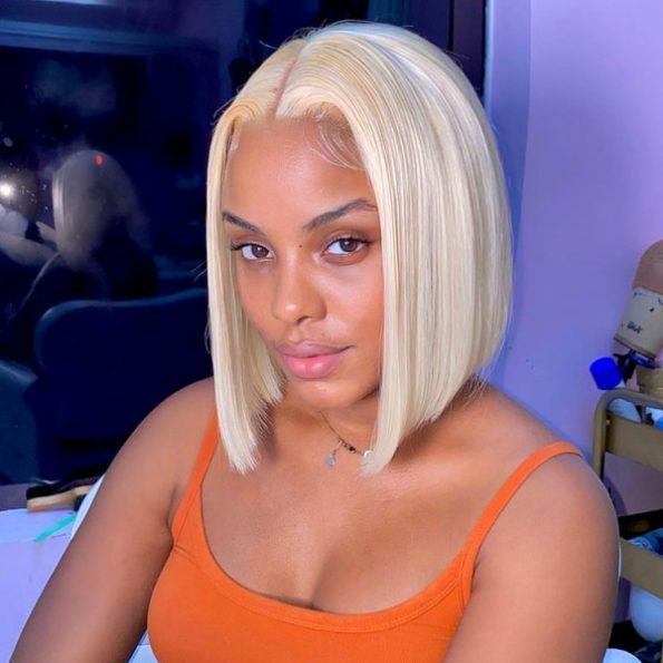 613 blonde human hair bob wig