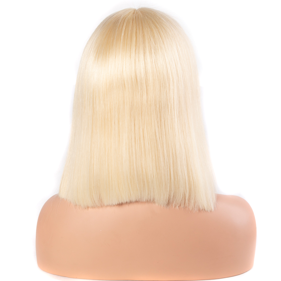 613 blonde straight hair bob lace front wig 7