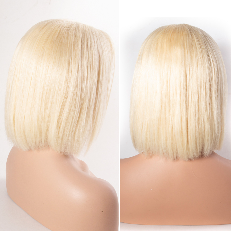 613 blonde straight hair bob lace front wig 7