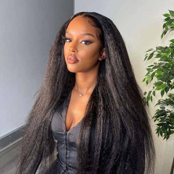 Kinky straight 13x4 lace wig