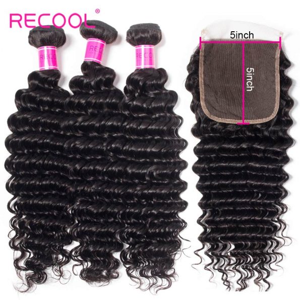 deep wave bundles with 5x5 lace closure