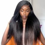 kinky straight human hair wig