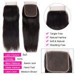 straight hair bundles with 5×5 lace closure