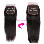 straight hair bundles with 5×5 lace closure