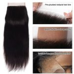 straight hair bundles with 5×5 lace closure