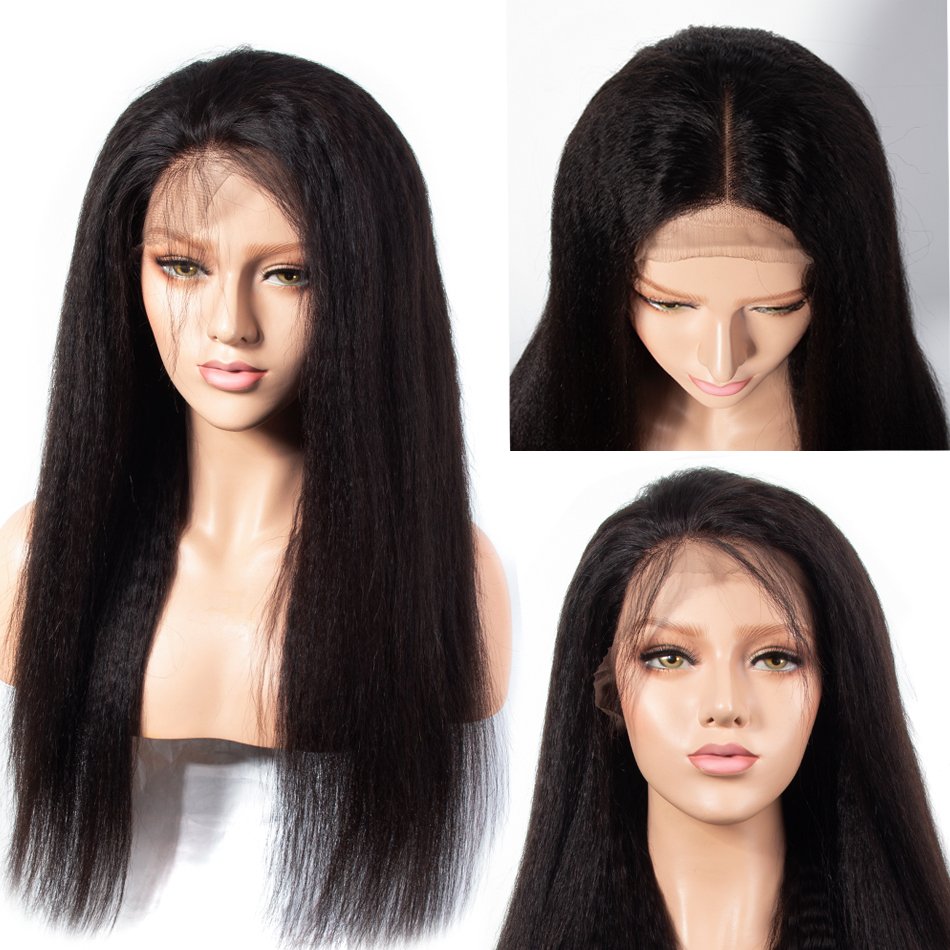 Recool 13x4 Lace Front Wig With Baby Hair Glueless Kinky Straight Wig Remy Hair Lace Front Human Hair Wigs Pre Plucked