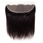 Straight hair bundles with 13×4 transparent lace closure