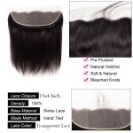 Straight hair bundles with 13×4 transparent lace closure