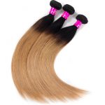 1B 27 straight hair bundles with lace closure