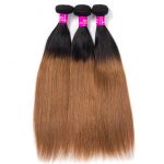 Brazilian Ombre 1B 30 Straight Hair Bundles With Lace Closure