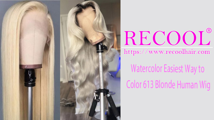 Watercolor Easiest Way to Color 613 Blonde Human Wig