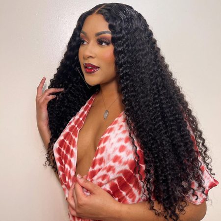 Deep wave human hair wig