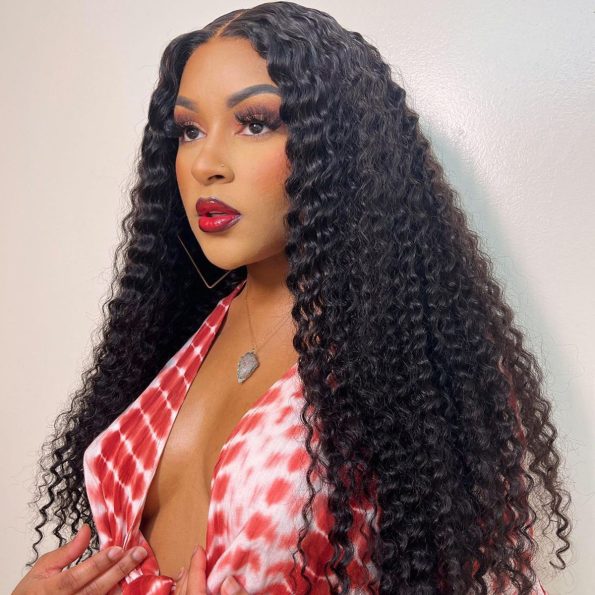 Deep wave human hair wig