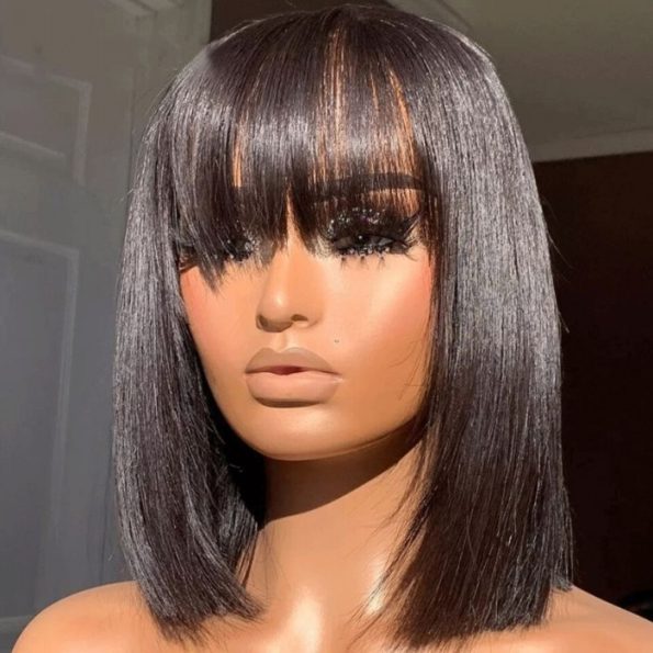 straight bob wig with bangs