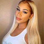 blonde body wig with brown roots ombre color