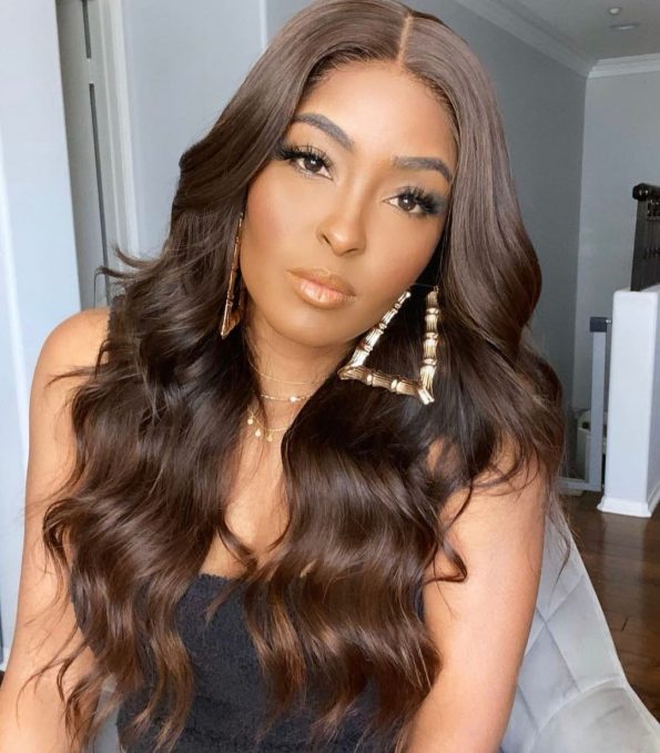 chocolate color body wave wig