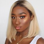 brown roots blonde bob wig ombre color