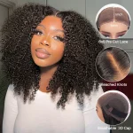 kinky curly human hair short wig 6