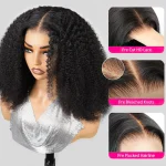 kinky curly human hair short wig 6