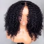 kinky curly human hair glueless wig 9