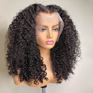 kinky curly shoulder length wig
