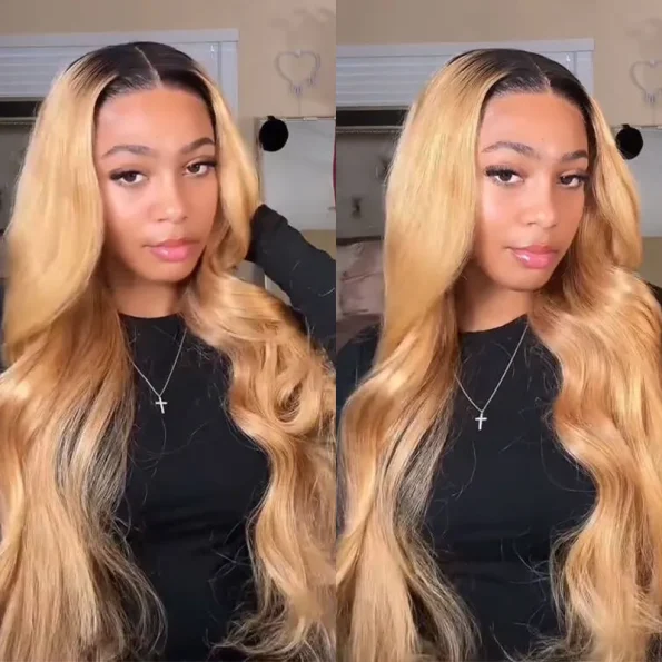 ombre honey blonde wig