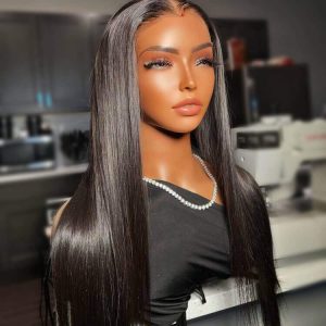 straight human hair wig