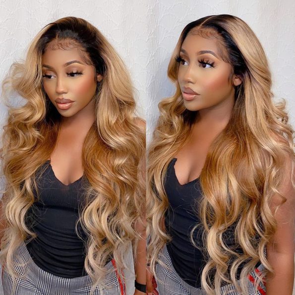 1b27 color body wave wig