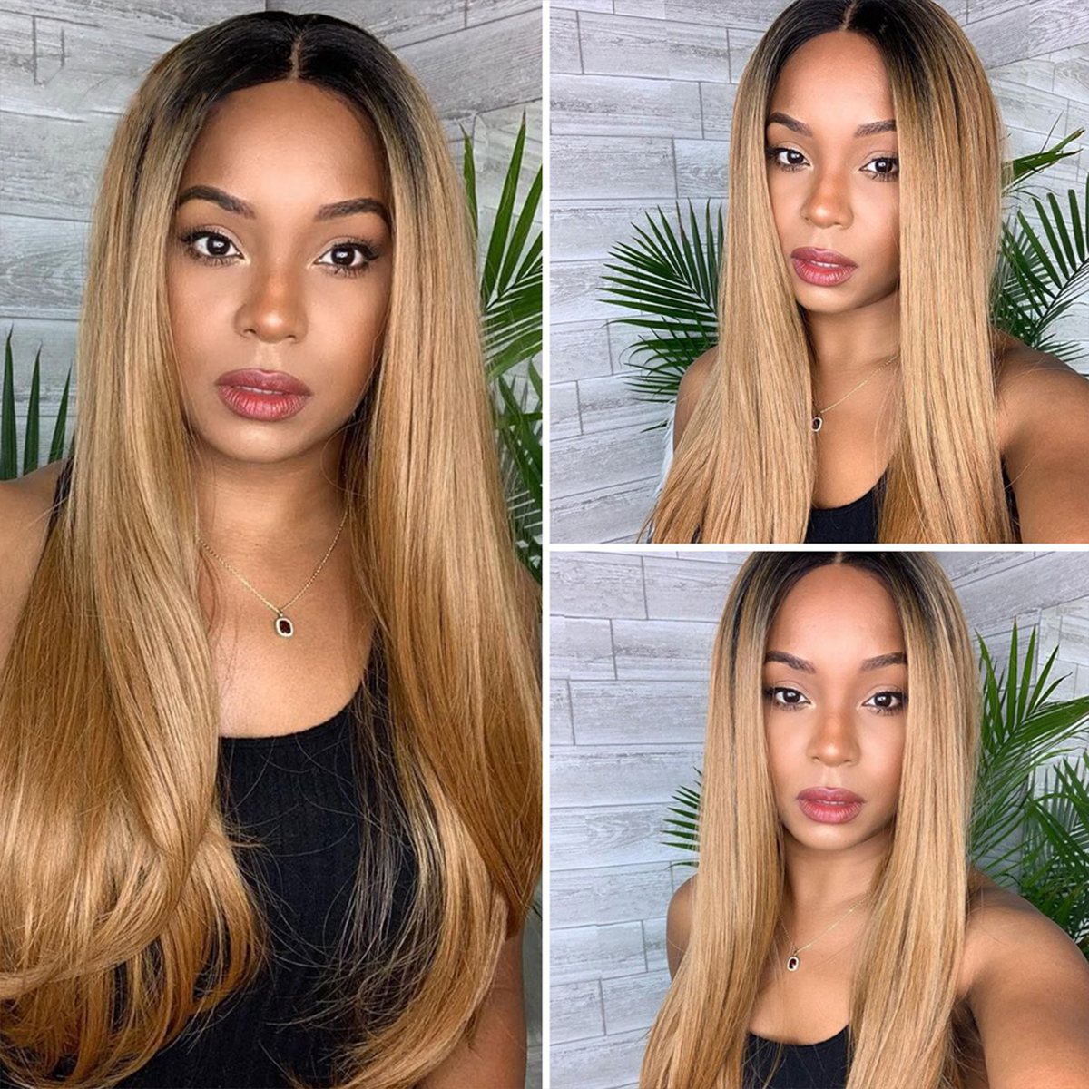 1B/27 Ombre Body Wave Lace Front Human Hair Wigs 13×6 Pre Plucked Lace