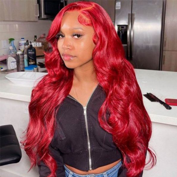red body wave wig