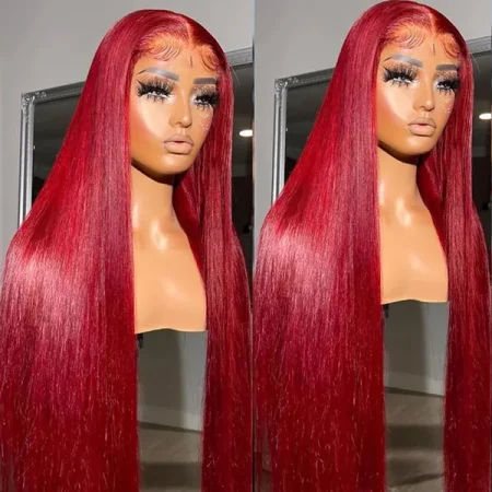 red-straight-wig