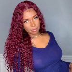 burgundy deep wave wig