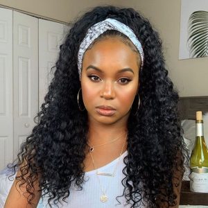 kinky curly headband wig