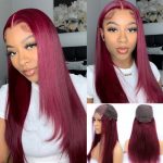 99j burgundy color human hair wig