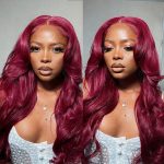 99j burgundy color human hair wig