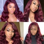 99j burgundy color human hair wig