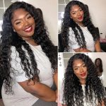 Brazilian Human Hair Water Waves Bundles With Lace Closure