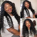 Brazilian Human Hair Water Waves Bundles With Lace Closure