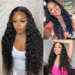 Brazilian Human Hair Water Waves Bundles With Lace Closure