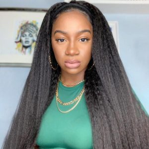 yaki straight human hair headband wig
