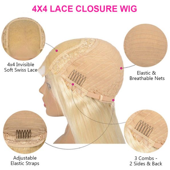 613 4×4 lace wig straight